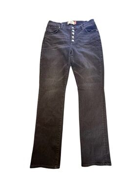 CAbi Black Straight-Leg Button-Fly Jeans